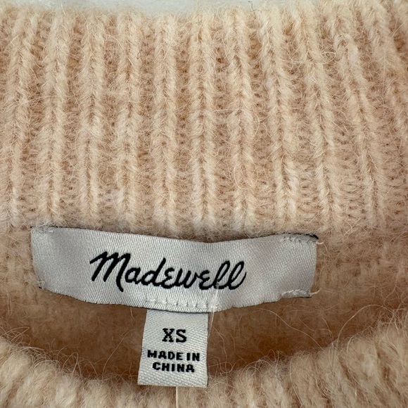 Madewell Wool Alpaca Cable Havener Pullover Sweater in Heather Powder Size XS - Picture 4 of 14